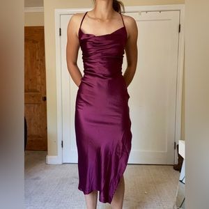 Maroon Silky Mid Dress